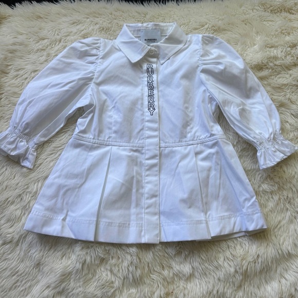 Authentic Burberry logo print peplum shirtdress size 3 - Picture 5 of 6